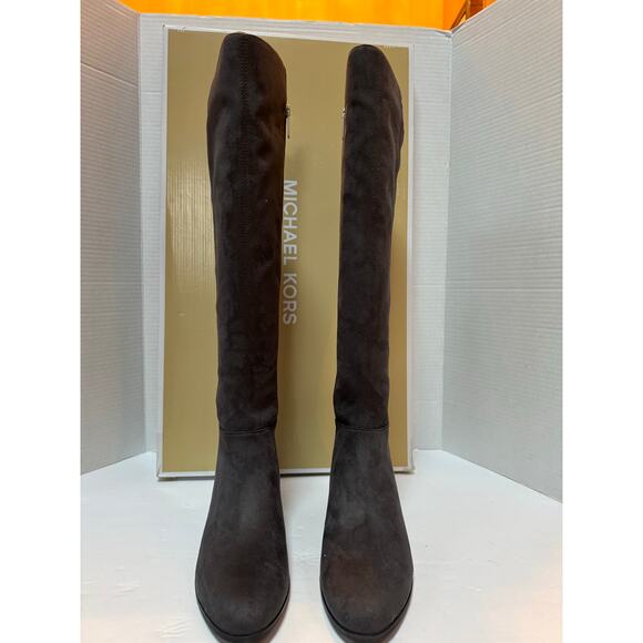 MICHAEL Michael Kors Bromley Stretch Over-the-Knee Boot charcoal grey size 8 M - Picture 7 of 8